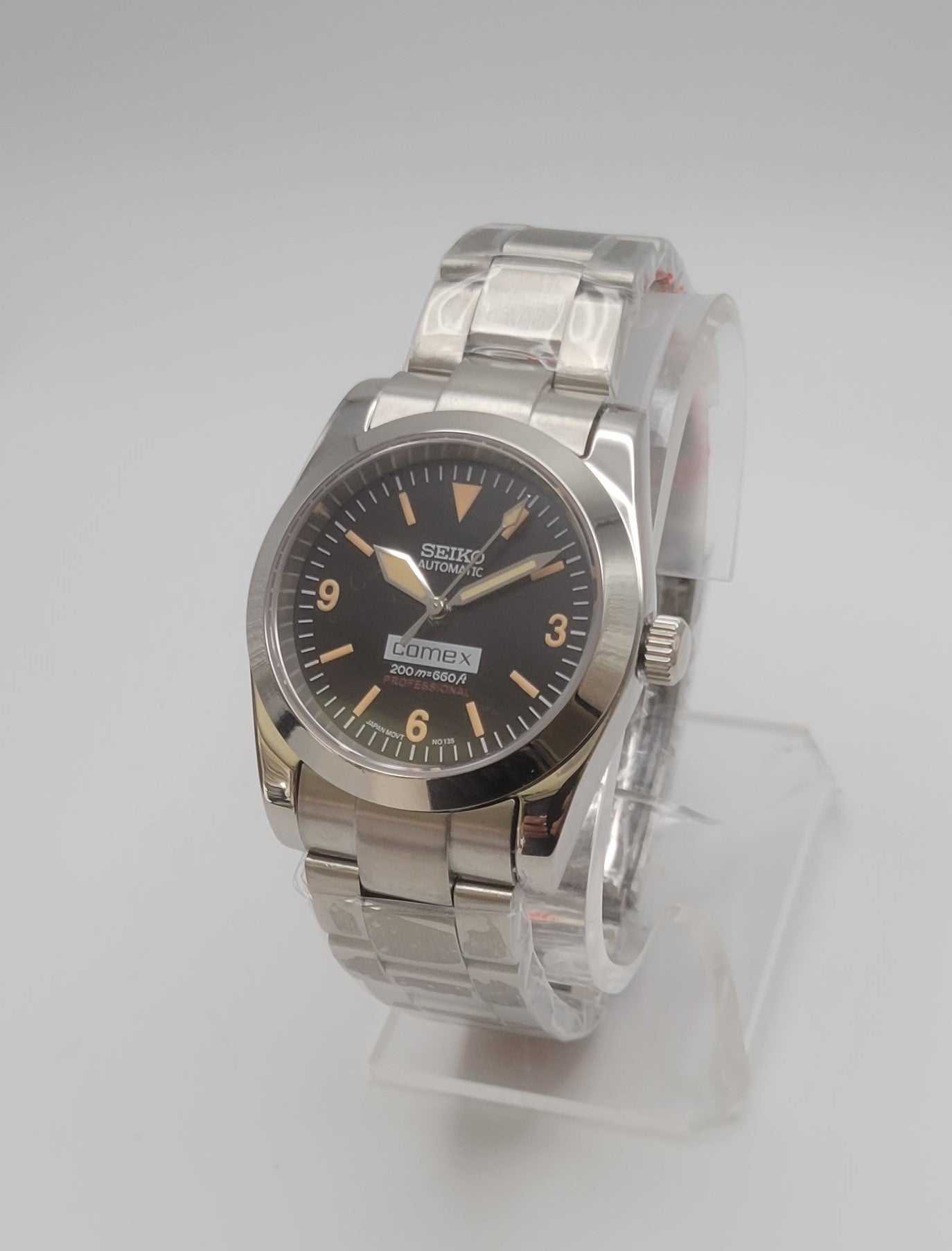 Custom Explorer Seiko Mod Watch, Antique