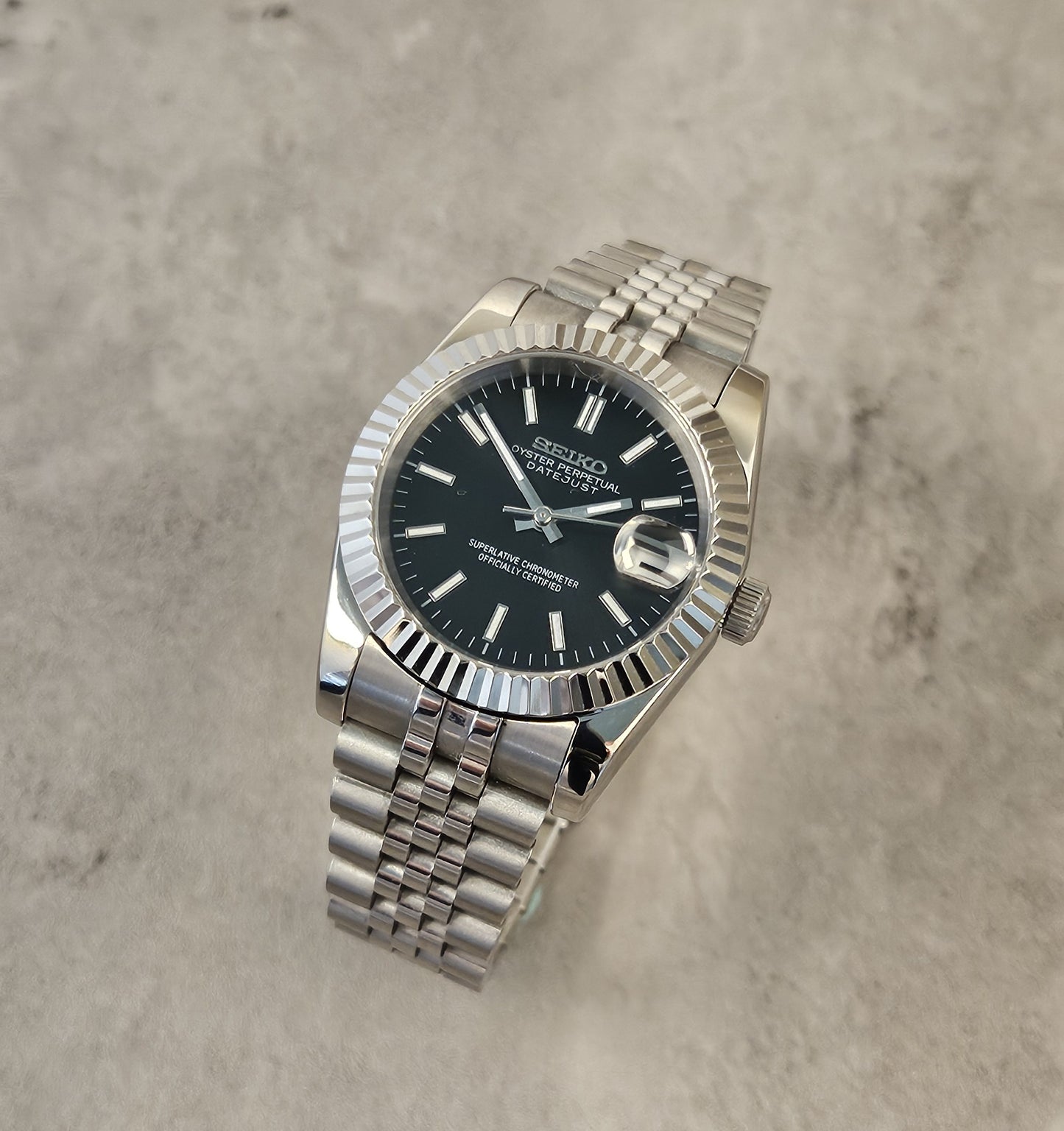Datejust Seiko Custom Watch Mod, Various Dial Colors