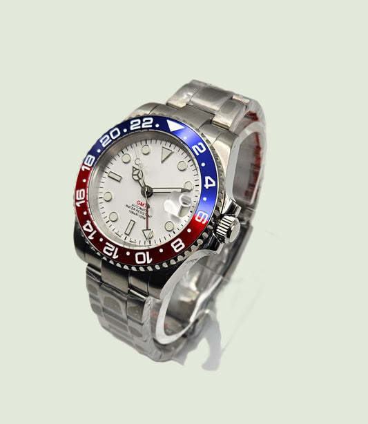 GMT Custom Mod Watch | White Pepsi