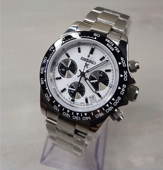 Custom Seiko Daytona Mod Watch, Panda
