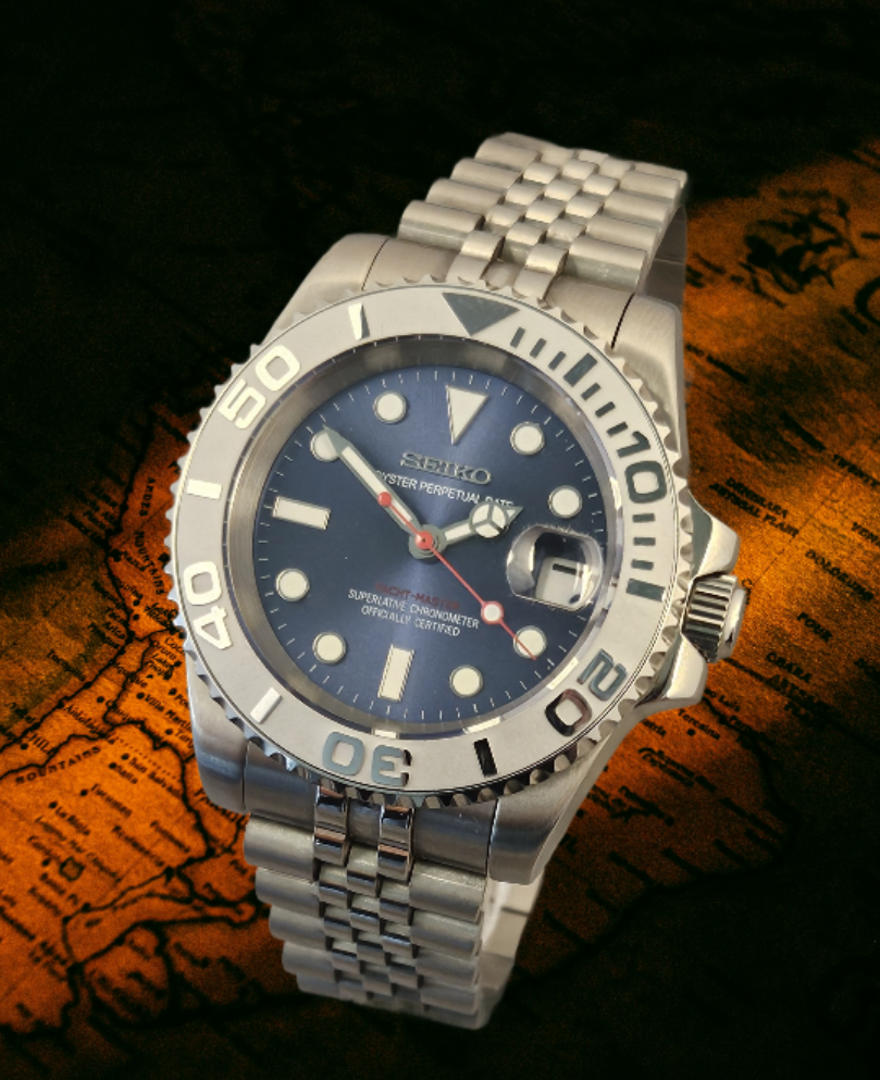 Yachtmaster Seiko Custom Mod Watch, Blue