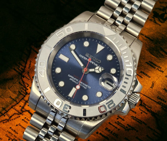 Yachtmaster Seiko Custom Mod Watch, Blue