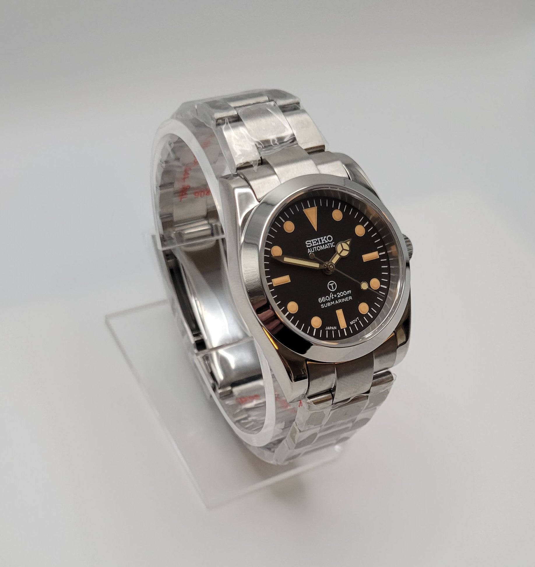 Custom Explorer Seiko Mod Watch, Antique Dial – Sunshine Custom Watch