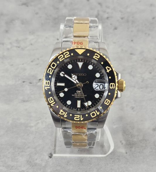 GMT Seiko Custom Watch, Two Tone - Sunshine Custom Watch