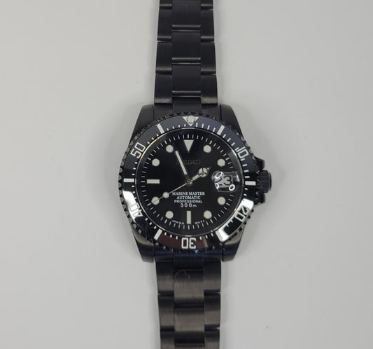 Seiko Custom Mod Watch Black Case, Ceramic Bezel - Sunshine Custom Watch