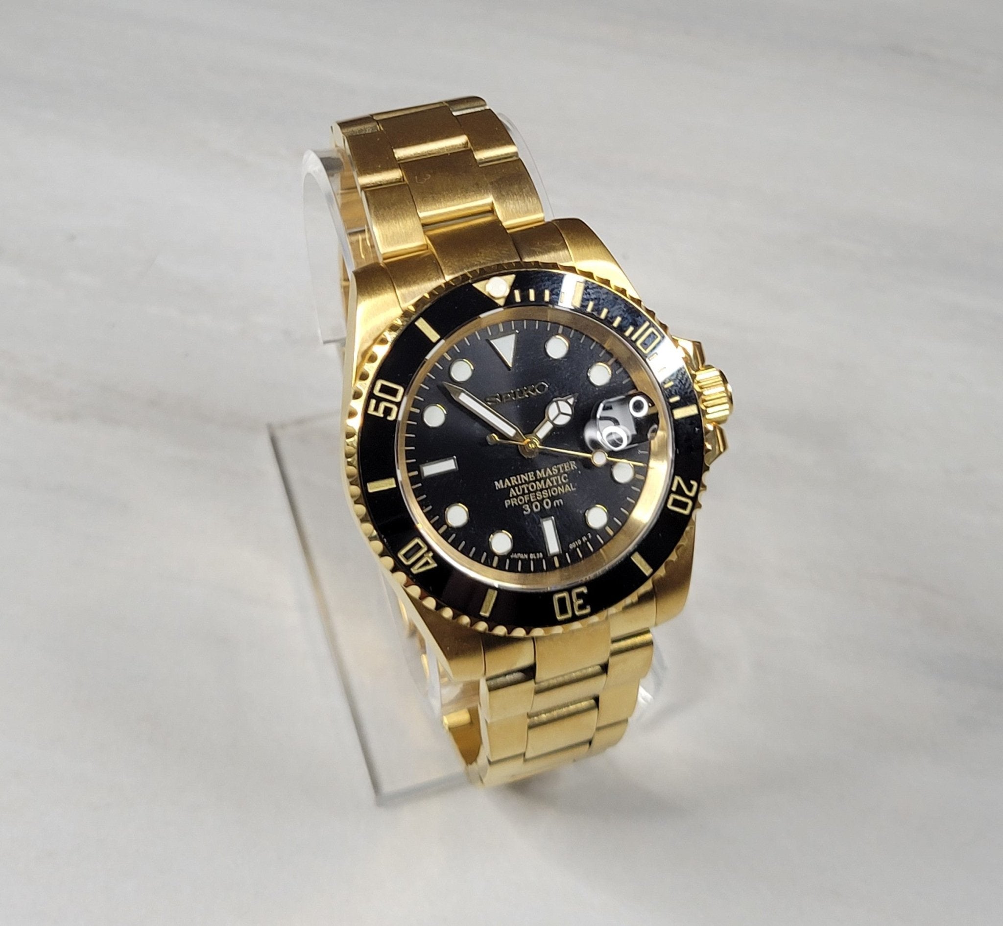 Seiko Gold Custom Mod Watch Build, Black – Sunshine Custom Watch