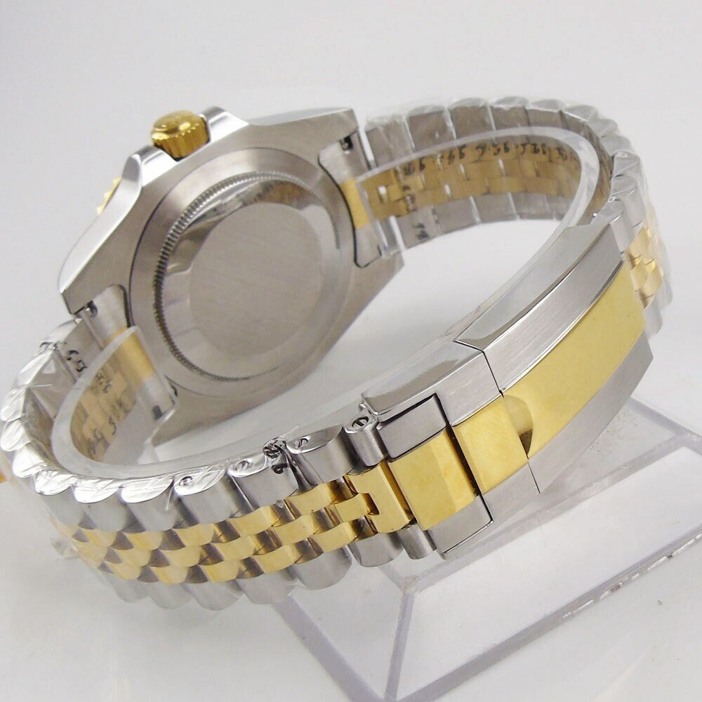 Seiko Custom Mod Watch, Two Tone Gold, Stainless Steel, Green Dial - NH35 - Sunshine Custom Watch