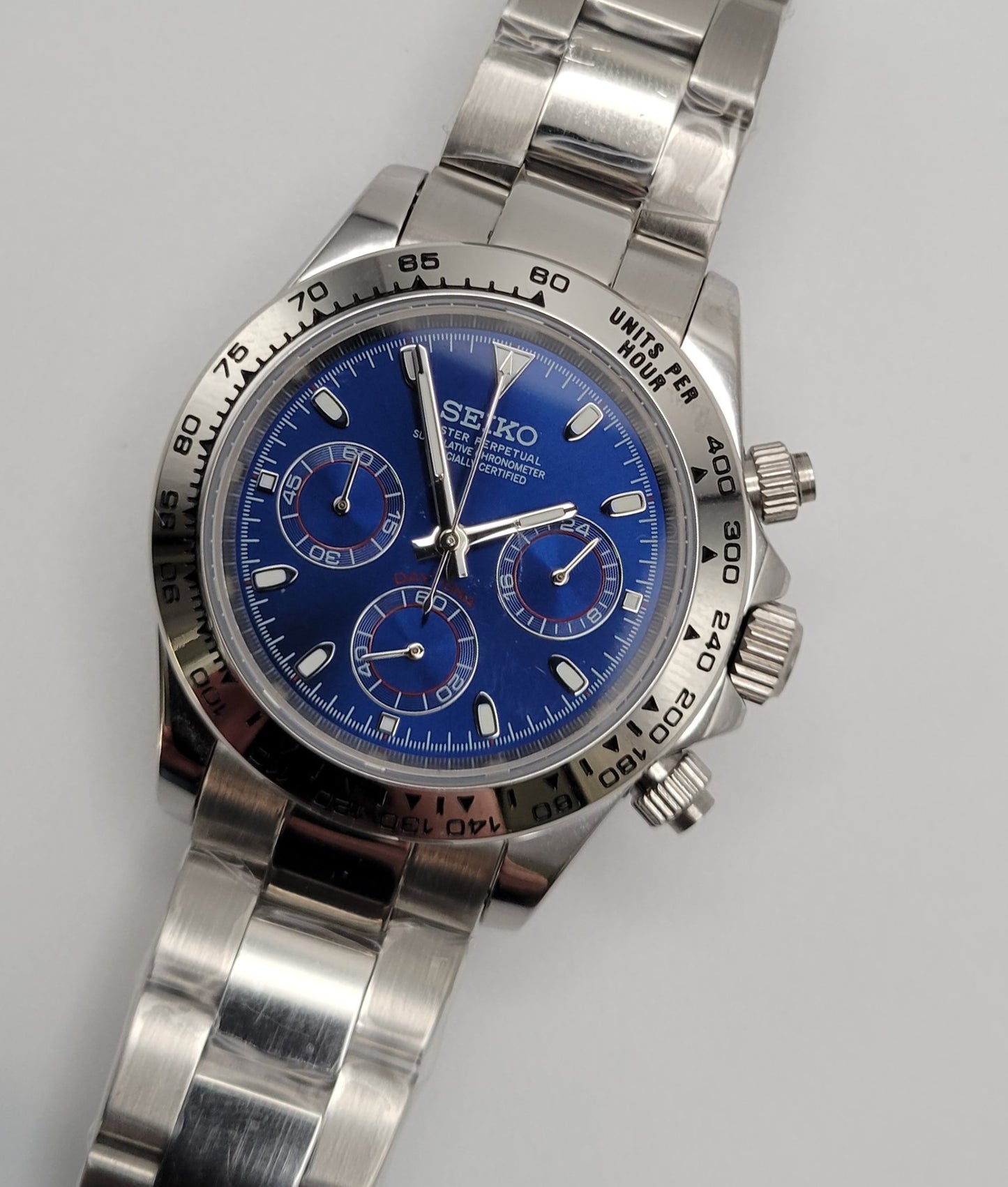 Custom Seiko Daytona Mod, Blue