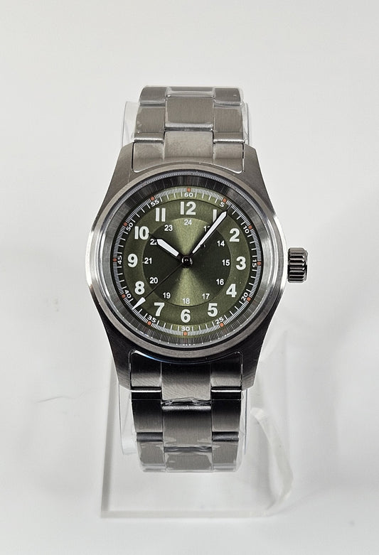 Classic tool watch Sunburst Green Dial