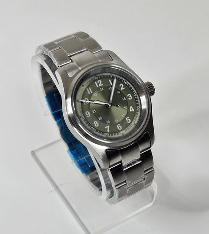 Classic tool watch Sunburst Green Dial