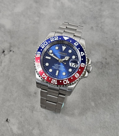 Seiko Custom Mod Watch, Blue (Pepsi)