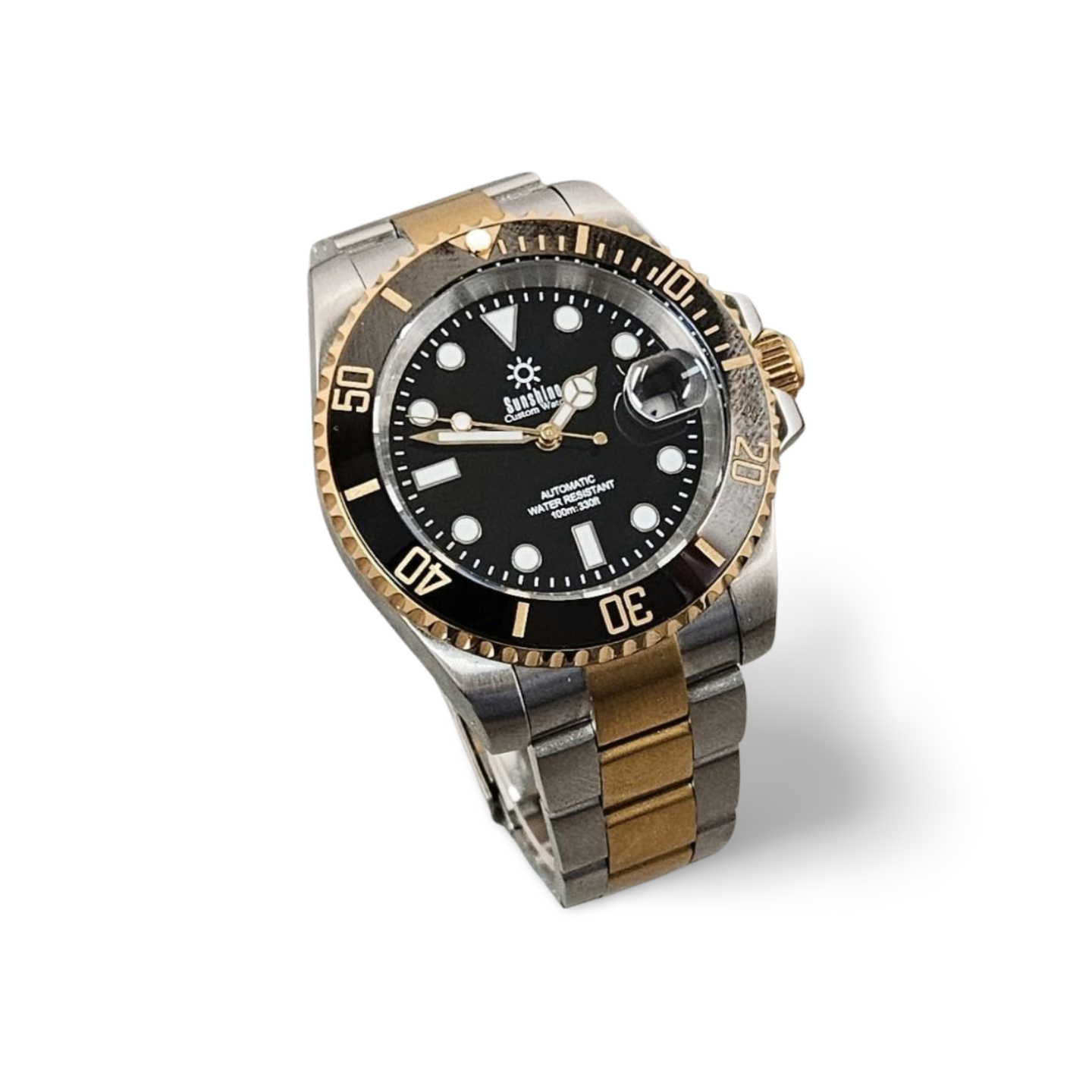 40mm Sub Diver Watch - Two Tone Black