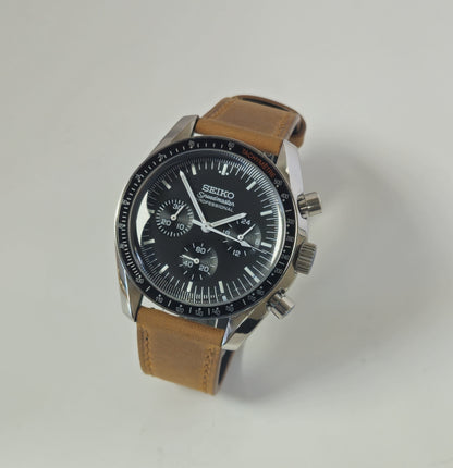 Custom Seiko "Speedmaster" Mod Watch, Black / White