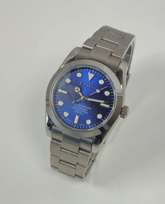 Explorer Seiko Mod Watch, Blue MM Dial
