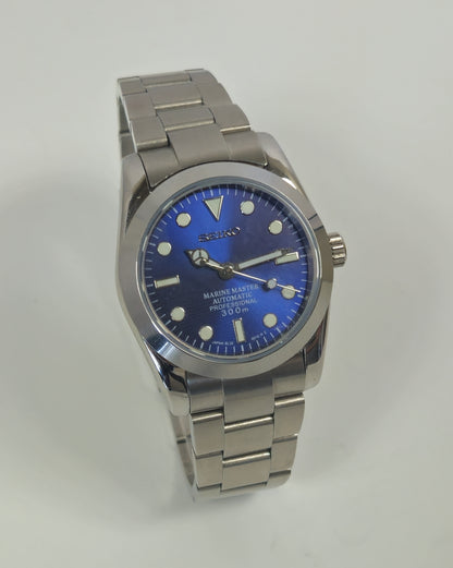 Explorer Seiko Mod Watch, Blue MM Dial