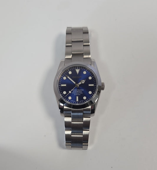 Explorer Seiko Mod Watch, Blue MM Dial