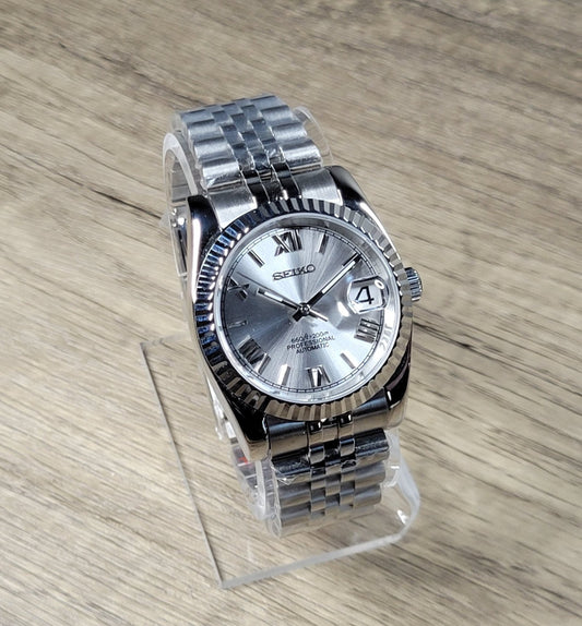 39mm Case with Fluted Bezel Seiko Custom Mod Watch Build - choice of Dial Color- Seiko NH35 Automatic - Sunshine Custom Watch