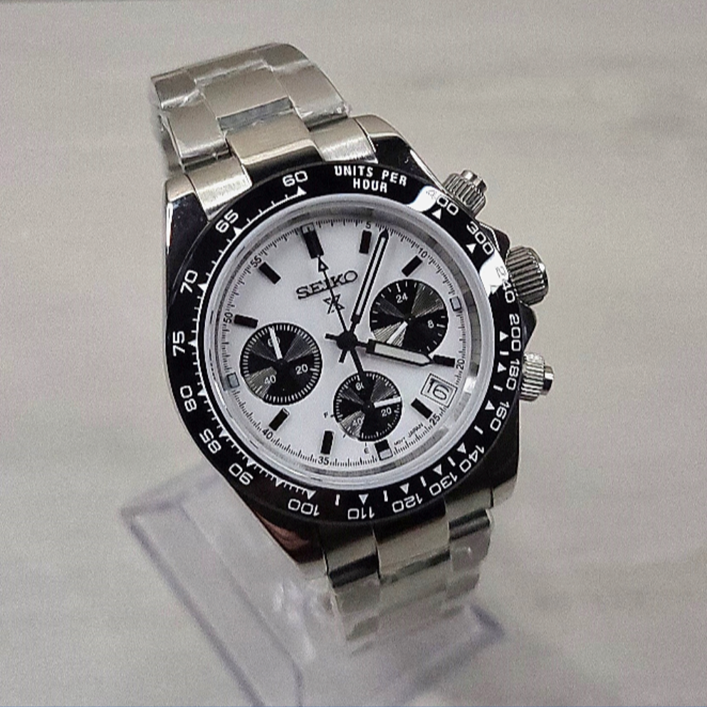 Custom Seiko Daytona Mod Watch, Panda