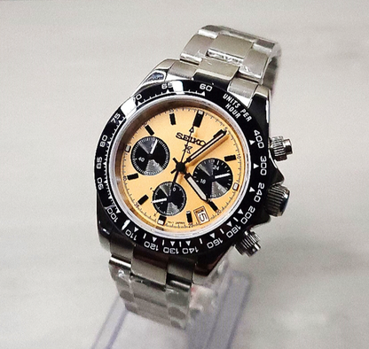 Custom Seiko Daytona Mod Watch, Panda