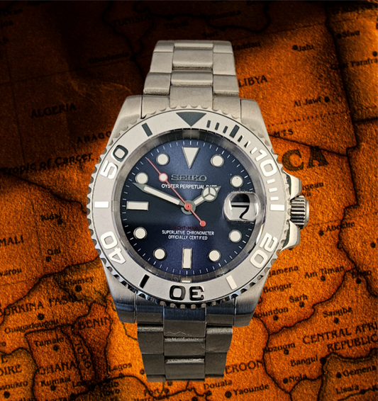 Yachtmaster Seiko Custom Mod Watch, Blue