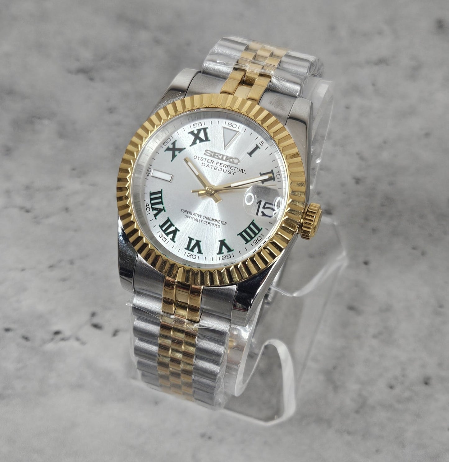 Fluted Case Wimbledon Two Tone - Sunshine Custom Watch