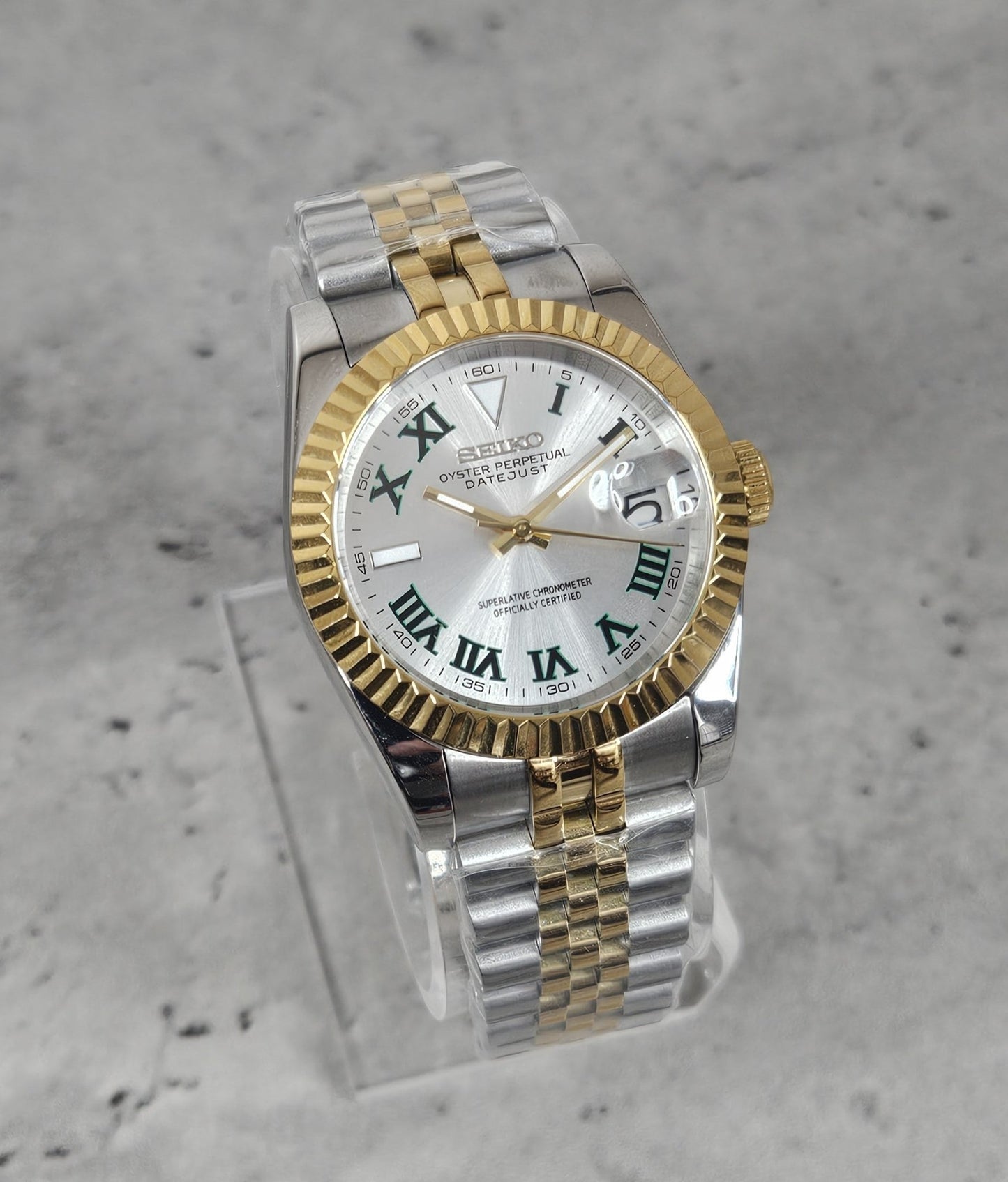 Fluted Case Wimbledon Two Tone - Sunshine Custom Watch