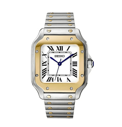 Seiko Mod Watch - Santos Two Tone White