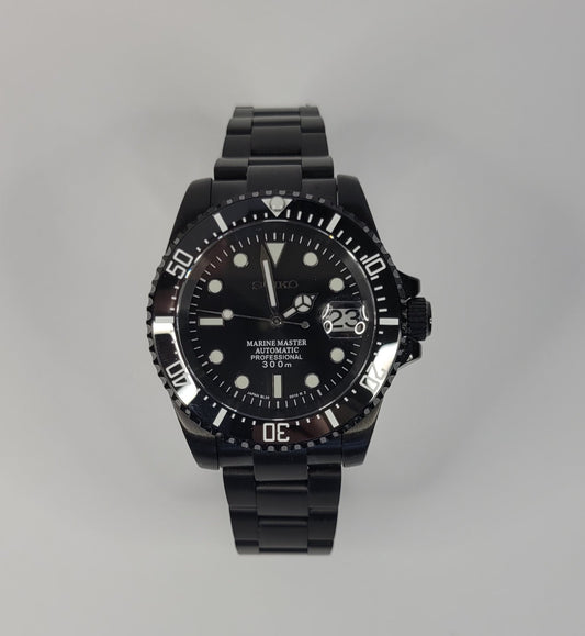 Seiko Custom Mod Watch Black Case, Ceramic Bezel - Sunshine Custom Watch