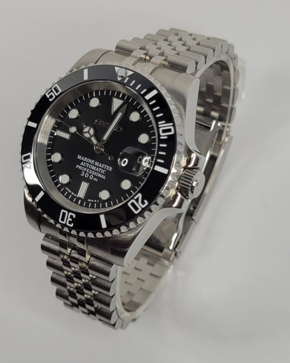 Seiko Custom Mod Watch Black Dial, Black Ceramic Bezel, Sapphire - powered by NH35 Automatic Movement - Sunshine Custom Watch