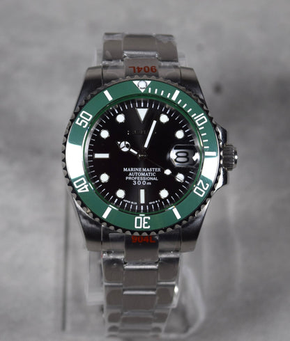 Seiko Custom Mod Watch Black Dial, Green Ceramic Bezel, Sapphire - Powered by NH35 Automatic Movement - Sunshine Custom Watch