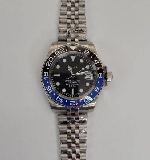 Seiko Custom Mod Watch Blue/Black Ceramic Bezel, Sapphire - powered by NH35 Automatic Movement - Sunshine Custom Watch