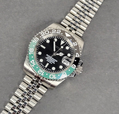 Seiko Custom Mod Watch Build - Black Dial with Sprite Ceramic Bezel powered by Seiko NH35 Automatic - Sunshine Custom Watch