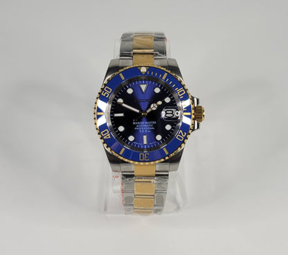 Seiko Custom Mod Watch Build - Two Tone with Blue Dial and matching Ceramic Bezel - NH35 Automatic - Sunshine Custom Watch