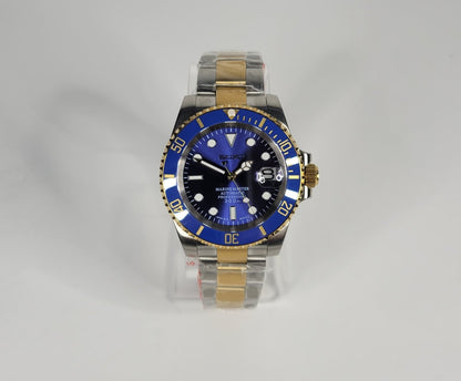 Seiko Custom Mod Watch Build - Two Tone with Blue Dial and matching Ceramic Bezel - NH35 Automatic - Sunshine Custom Watch