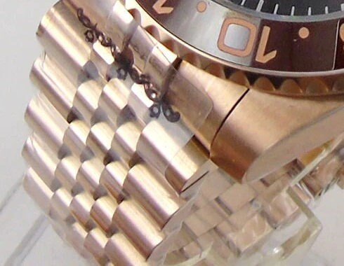 Seiko Custom Mod Watch, Rose Gold - Root Beer - Powered by NH35 Automatic - Sunshine Custom Watch