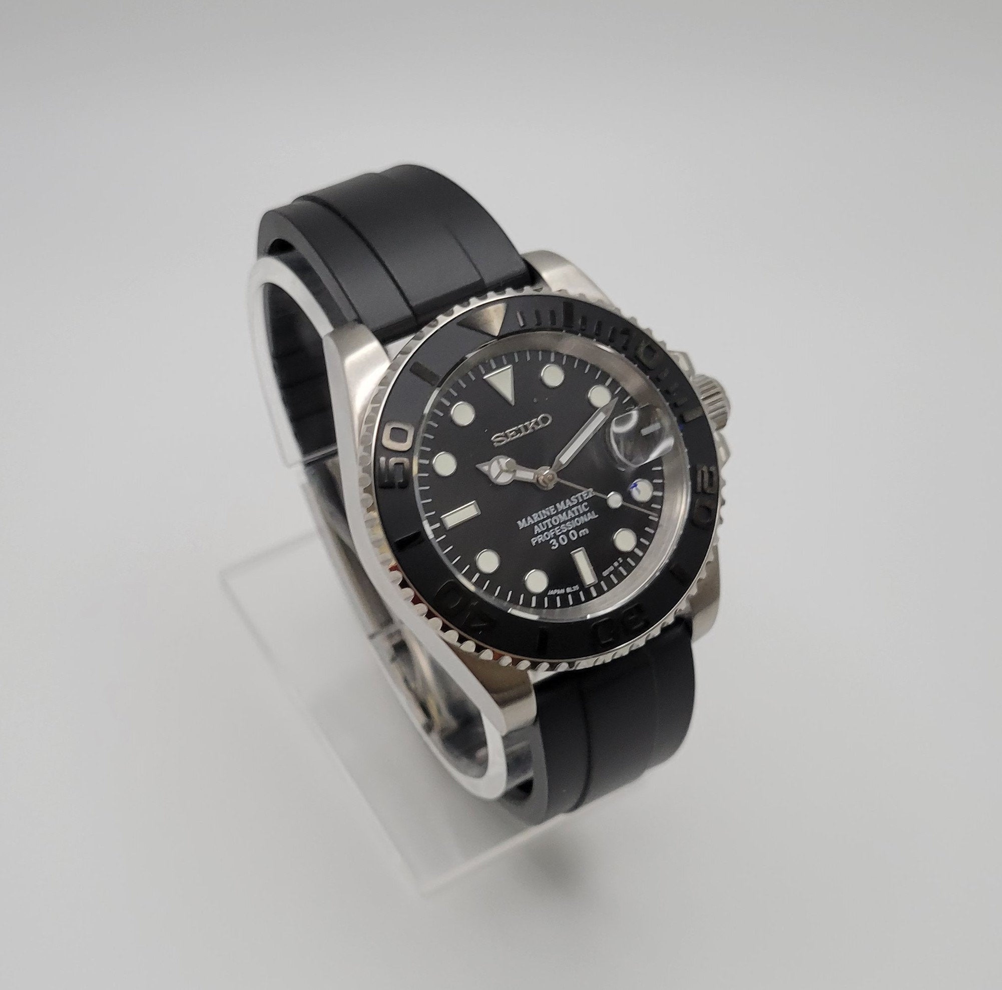 Yacht-Master Seiko Custom Mod Watch, Black – Sunshine Custom