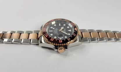 Seiko Custom Mod Watch, Two Tone Rose Gold - Root Beer - Powered by NH35 Automatic - Sunshine Custom Watch