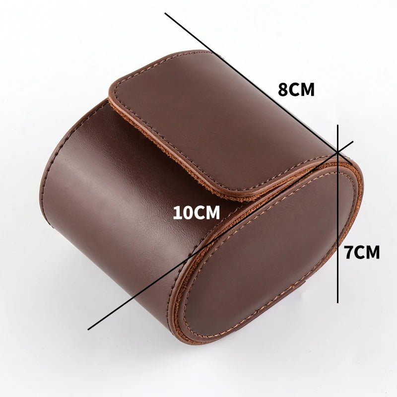 Single Slot Travel Watch Box - Brown PU Leather - Sunshine Custom Watch